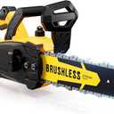 Brushless Cordless Chainsaw Electric 12 Inch Compatible with Dewalt 20V Max Battery Power, No Battery Included 45Ft/s High-Efficiency Chainsaw for Garden, No Installation Required, Yellow