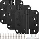 4 Inch Spring Hinges Heavy Duty Self Closing Door Hinges Adjustable Tension, Steel Spring Hinge for Interior Exterior Fire Rated Doors (2-Pack) (Black)