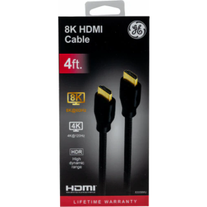 GE 8k HDMI 2.1 Cable, 4 ft