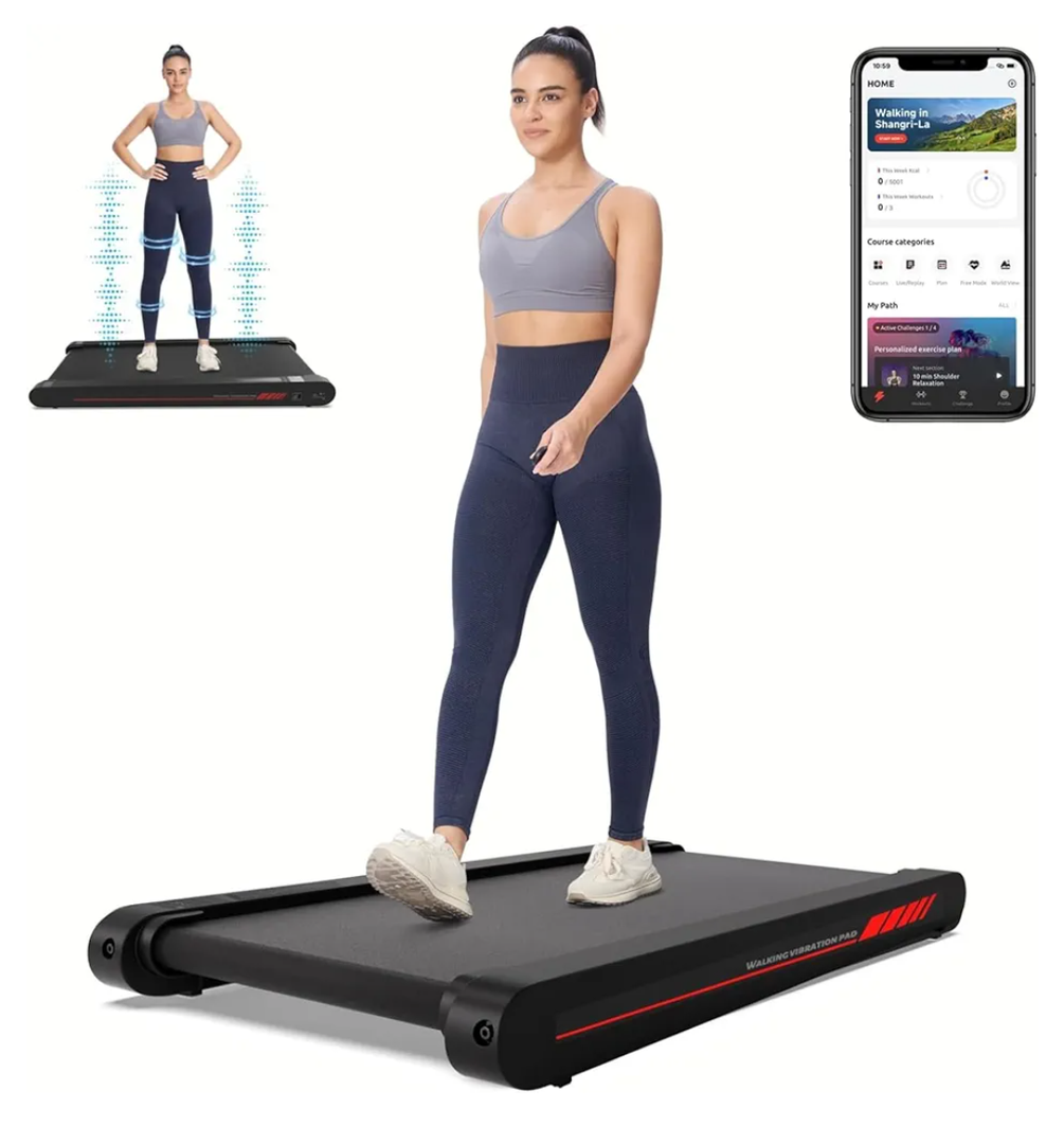 Sperax Walking Vibration Pad with APP, 3 in 1 Under Desk Treadmill, 2.5HP Low Noise Walking Treadmill Pad with Remote Control,Portable Treadmills for Home Office
