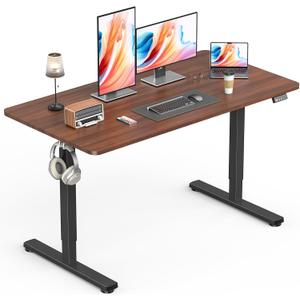 Electric Standing Desk, Gaming Desk, 48 x 24 Inch, Walnut