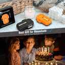 Waterproof Butane Torch Lighter Refillable Windproof Jet Flame Lighters for Fireplace Fireworks Grill Camping BBQ Lighter Gift for Man,2 Pack (Without Gas) (Orange+Orange)
