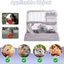 PINVNBY 2-Tier Dwarf Hamster Cage, Hamsters Travel Cage Portable Mouse Cages with Running Exercise Wheels, Water Bottle and Food Dish for Hamster Mouse Rat 11.7 * 8.7 * 9.38 in (Gray)