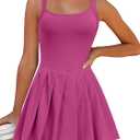 ANRABESS Women's Tennis Athletic Pleated Summer Mini Dress 2025 Golf Workout Build in Shorts Casual Romper Short Sundress (Large)