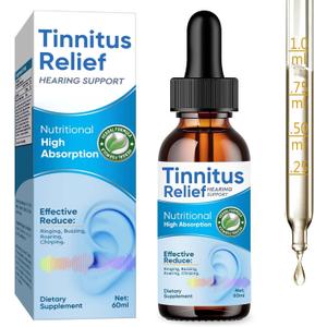 Tinnitus Relief for Ringing Ears,Natural Herbal Drops,Reduces Ear Noise and Improves Hearing for Men & Women, 2Fl Oz, 0413a