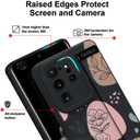 Case for Samsung Galaxy S20 Ultra 6.9 inch 2020 Released, Silicone Case with Strap for Women Girls Cute Floral Flowers Adjustable Wristband Kicktand Cover for S20 Ultra, Black Flower