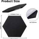 Gute 12 Pcs Hexagon Felt Bulletin Board Tiles Self Adhesive, Black Gray White Felt Cork Board for Wall Decor, Pin Board for Home Office School Memos Photos Notes Display