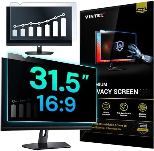 VINTEZ 31.5 Inch 16:9 Privacy Screen for Computer Monitor and Laptop - Anti Glare Protector Film Blue Light Filter Eye Protection - Computer Screen Privacy Shield, 1 Pack