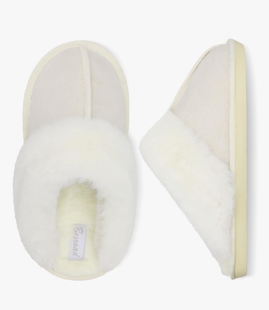 Besroad Winter Fuzzy House Slippers Sandals Plush Faux Fur Fluffy Flats Slippers Warm Slide Shoes for Women, Size 38-39
