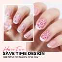 3 x modelones French Tip Press on Nails, 150Pcs Extra Short Square Fake Nails with Nail Box, Pink Gel Nail Tips for Women, Soft Glue-On Nails for Natural Salon Look, DIY Nail Art Kit (15 Sizes)