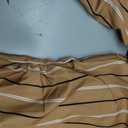 GORGLITTER Women's Striped Fitted Shirt Y2k Cinched Waist Tops Ruched Long Sleeve Button Up Blouses Dressy Streetwear Coffee Brown X-Large