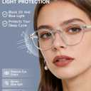 Blue Light Blocking Glasses,Computer Glasses,Anti Eyestrain, Lightweight Frame Eyeglasses,Men/Women (Crystal)