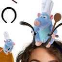 Kobataro Rat Headband Costume Spoon Hair Clip Set Shoulder Plush Toy Costume Accessories Stuffed Animal Gifts for Kids Adults