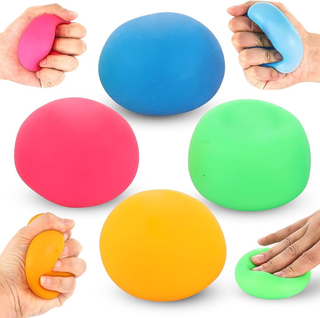 4 Pack Stress Ball for Kids and Adults Slow Rising Balls Sensory Fidget Toy Anxiety Stress Relaxation Squeezing Balls Calming Tool, Vent Mood and Improve Focus, Squishy Ball Hand Grip Pressure Ball