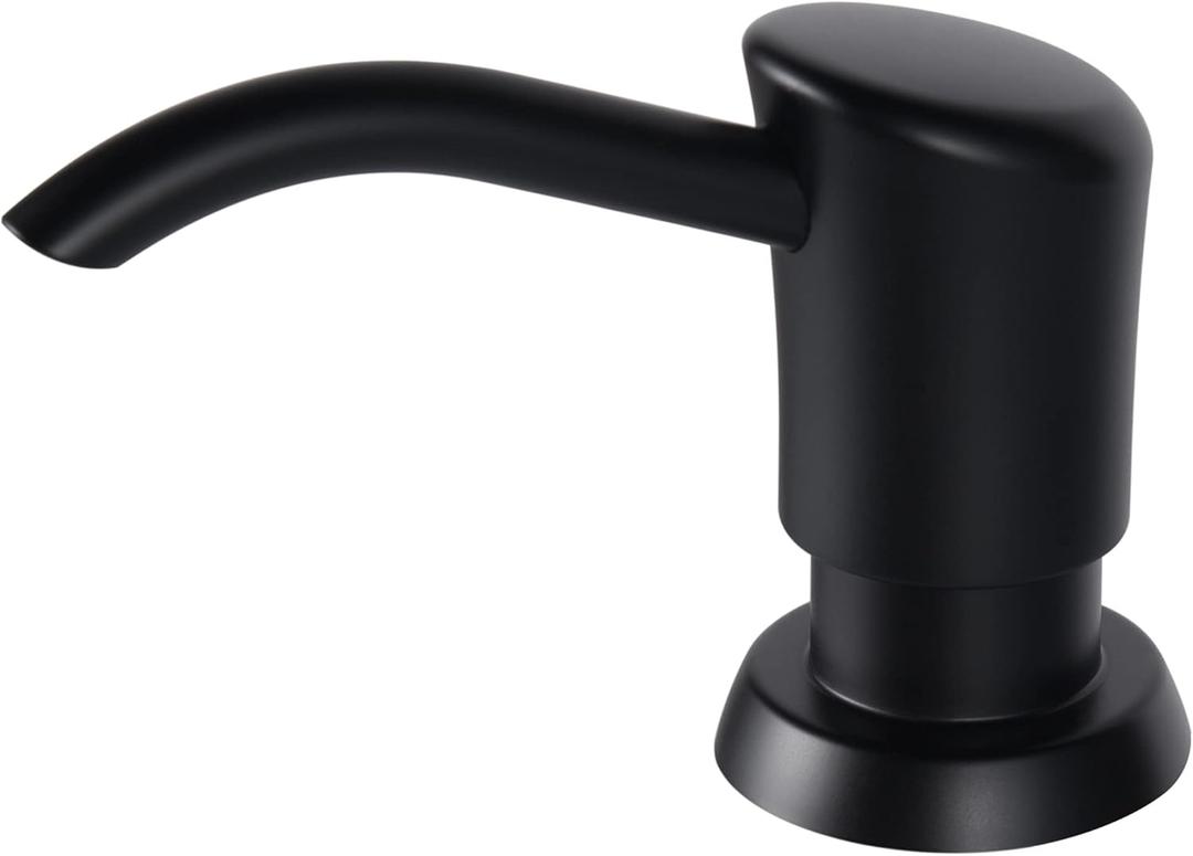 GAGALIFE Built in Sink Soap Dispenser or Lotion Dispenser for Kitchen Sink, Matte Black ABS Pump Head, with 17 Ounce PET Large Soap Bottle