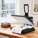 OLIXIS Heat Press, 15x15 Heat Press Machine for T Shirts with LCD Display & Memory Mode, 1200W Heat Transfer Machine for Bags, Pillows, Aprons (All Black)
