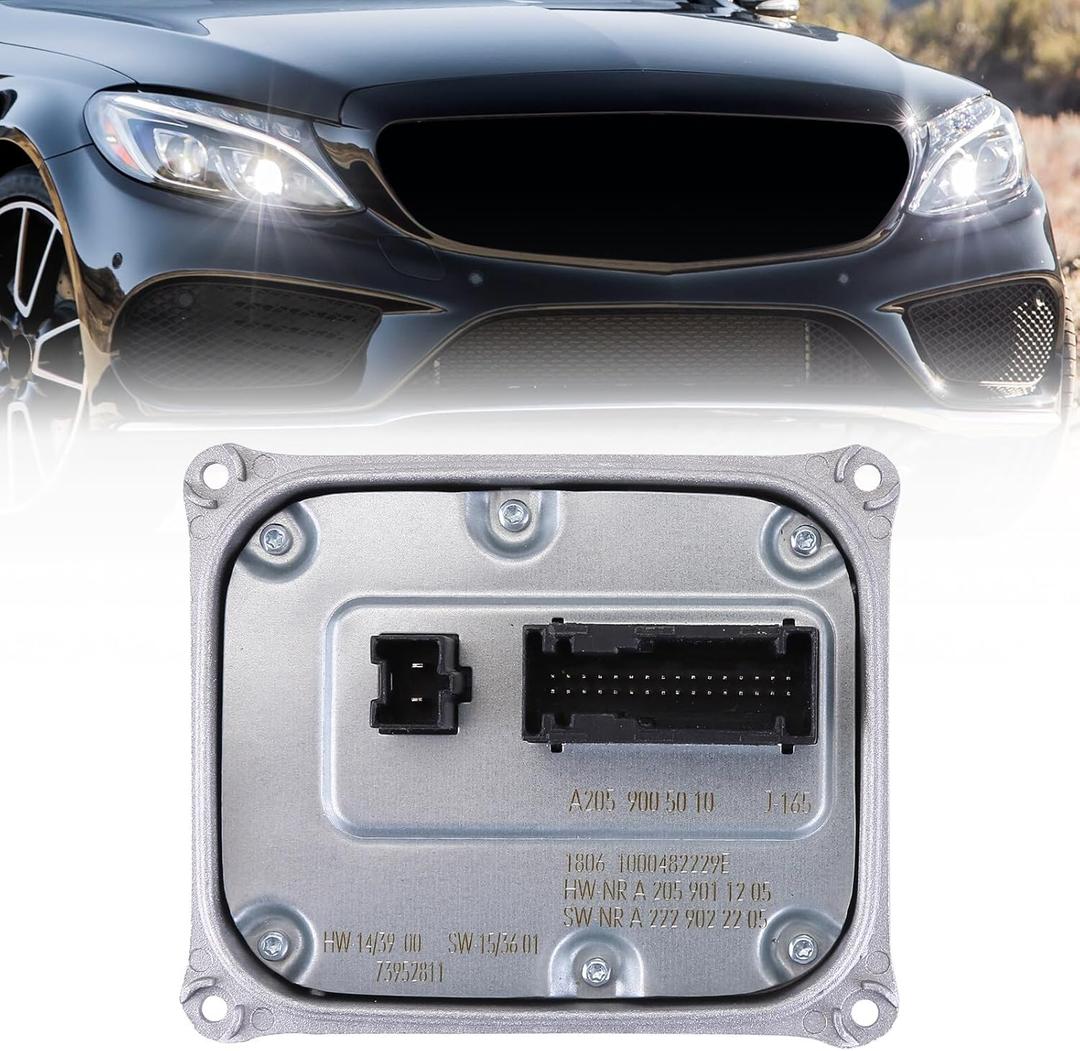 LED Headlight Ballast Control Unit Module Compatible with Mercedes-Benz W205 C-CLASS 2015 2016 2017 2018 LED Headlight Module Voltage Regulator Replace A2059005010 A2229008005 A2129005324