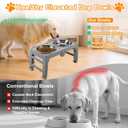 Elevated Dog Bowls for Large Dogs 5 Adjustable Heights 7.5"-15.4", 2 X-Large 10 Stainless Steel Bowls, Heavy Duty Raised Dog Bowl Stand Foldable Pet Feeder for Dogs Shoulder Height Over 15, Grey