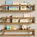 TidyCorner Upgraded Thick Floating Shelves, Solid Wood Bookshelf for Wall, Floating Book Shelves Use as Wall Shelves for Bedroom, Living Room, Kitchen, Books, Spice Rack & Decor  Dark Walnut Brown (15.75 Inch)