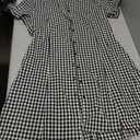 chouyatou Women's Cute Short Sleeve Gingham A Line Mini Dress Plaid Button Down Ruffle Short Shirt Dress Large