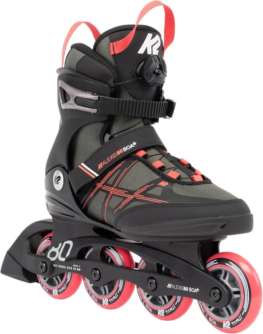 K2 Alexis 80 Boa Gray-Coral Womens Inline Skates (7)