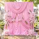 Wrinkle Free Pink Backdrop Curtain for Parties Background, Silky Photo Curtains Backdrop Drapes 2 Panels Back Drop Cloth for Wedding Birthday Photography Baby Shower Decor,10ftx10ft