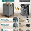 SONGMICS Laundry Basket with Wheels, Removable Liner Bag, 45 Gallon (170 L), 170L-Rectangular