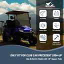 Golf Cart Windshield for EZGO/Club Car DS/Precedent/Yamaha Gas & Electric Models, 5MM Thicken Foldable, Tinted UV Protection and Impact Resistant Acrylic