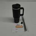 BJPKPK 40 oz Tumbler With Handle Insulated Tumblers With Lid And Straw Stainless Steel Thermal Cup,Black