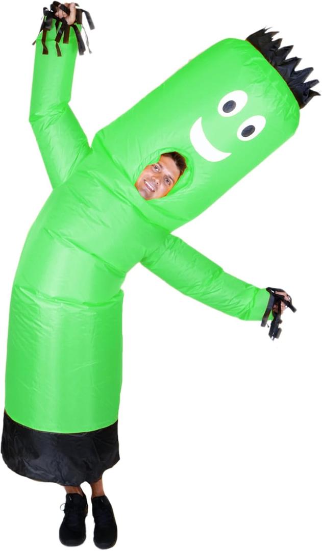 LookOurWay Inflatable Tube Man Costume - Wacky Wavy Arm Guy Funny Inflatable Halloween Costume for Adults (Green) LookOurWay Inflatable Tube Man Costume - Wacky Wavy Arm Guy Funny Inflatable Halloween Costume for Adults (Green)