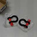 Nilight 2 Pack Small Shackles 1/2" D-Ring Shackle 2 Ton (4409 lbs) Capacity Heavy Duty Off Road Recovery Shackle Kit for Cars and Other Applications for Tie Downs, Black Red