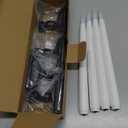 otnofok 13.2" Window Candles Battery Operated with Timer, 6h On/18h Off, LED Flickering Flame, 5000K Cool White Christmas Candle Lights for Windows, Indoor Holiday Decor, 4 Pack, Black Holders