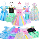 Meland Princess Dress Up - Dress Up Clothes for Girls with Toys,Christmas Birthday Gift for Toddler Girls 3,4,5,6,7,8 Years