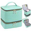 Nail Polish Organizer, Nail Polish Storage Holds 30 Bottles & Nail Lamp, Double Layer Nail Bag Organizer Case, Portable Nail Polish Holder for Nail Tech Travel & Manicure Kit