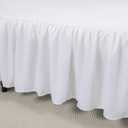 Bed Skirt Queen Size Ruffled Bed Skirt with Split Corners, 18 Inch Drop Dust Ruffle Bed Skirts with Platform, White, Queen Size