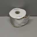 Ribbli Ivory Velvet Ribbon Wired 4 Inch Glossy Velvet with Glitter Christmas Ribbon for Christmas Tree Decoration Big Bow Gift Wrapping Crafts Wreaths Supplies - Continuous 10 Yards