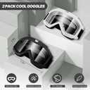 Dirt Bike Goggles 2 Pack - Motorcycle, ATV, Riding, Ski, Windproof Racing Glasses (Black)