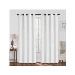 Curtains  34x40inch Long 2 Panels Set for Living Room/Bedroom, Rod Pocket Voile Sheer Panel Drapes, White, 2pcs, Each  34x40inch 