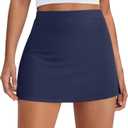 AUTOMET Women's Mini Tennis Skirt with Shorts Underneath 2026 Athletic Workout Cute Golf Skorts Trendy Summer Gym Clothes (Blue, S)