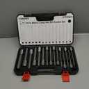 TOMMARS 15-PC Metric Long Hex Bit Socket Set, Extra Long Socket Set S2 Alloy Steel 3/8", 1/2" Drive, H2 - H19.