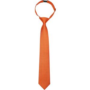 Enlision Boys Ties Solid Color Pre-Tied Kids Necktie for Age 8-12 Adjustable Woven Formal Kids Tie Wedding School Graduation (Orange)