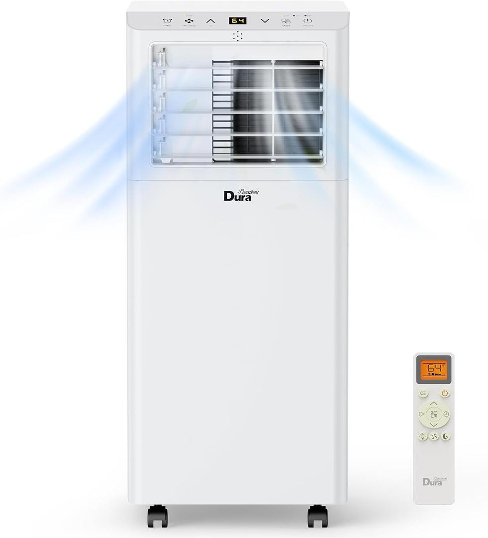 DuraComfort Portable Air Conditioners, 8,500 BTU(Ashrae) /5,100 BTU (SACC), Cooling,Dehumidifier,Fan Mode,Up to 200 Sq.Ft,Suitable for compact Rooms,White