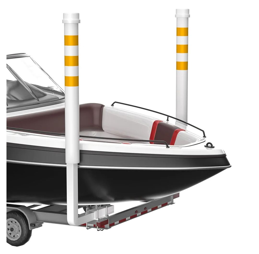Josmimic Boat Trailer Guide Accessories: Adjustable Trailer Poles with Reflective PVC Covers, Heavy-Duty 201 Stainless Steel Frame, Easy Installation for Pontoon, Ski, and Fishing Boat Trailers