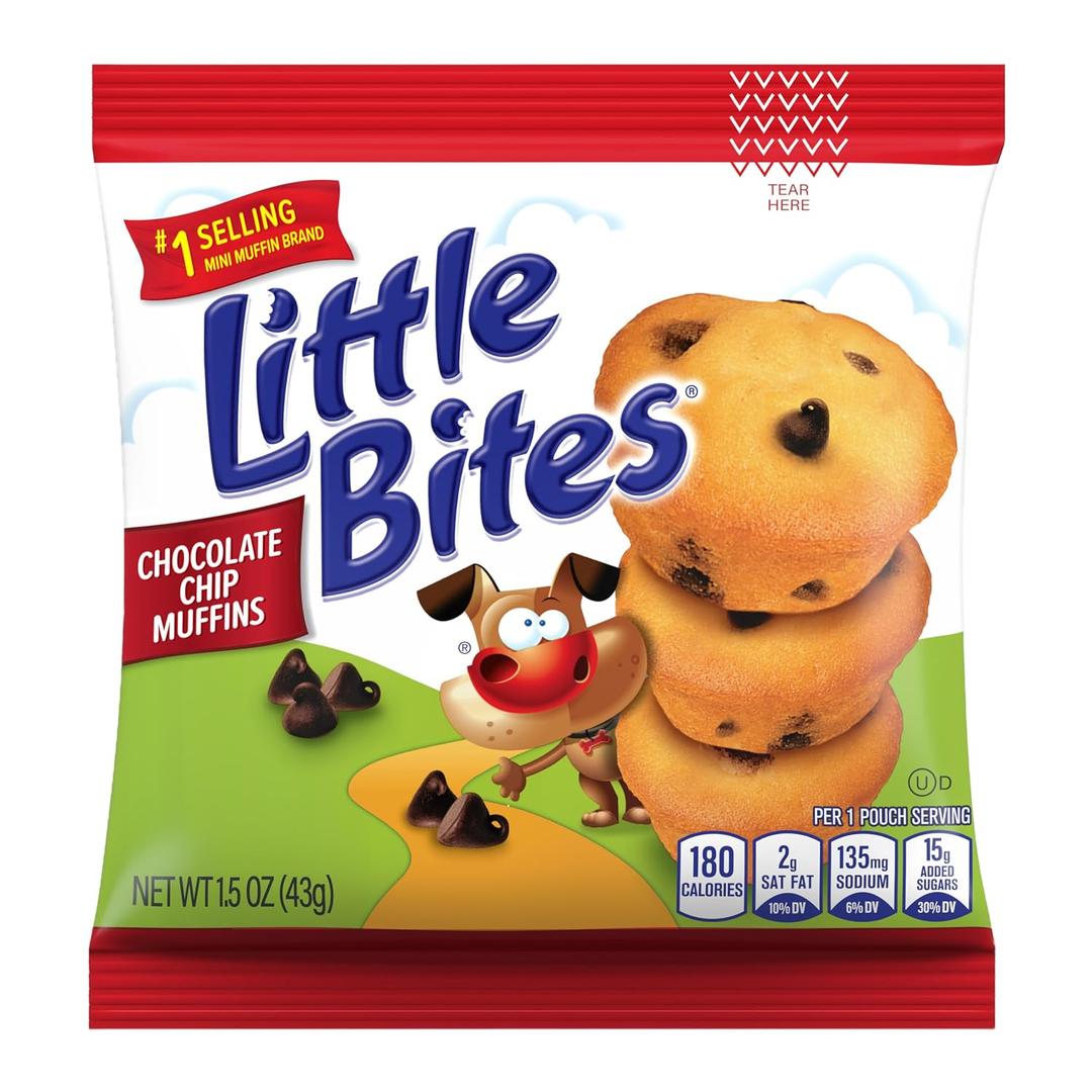 (Individual) Little Bites Chocolatey Chip Muffins, Made with Real Chocolate Chip Mini Muffins, 1.5 oz Pouch - 5 pack