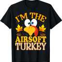 Thanksgiving I'm The Airsoft Turkey Matching T-Shirt, Small, Black