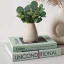 Decorative Books, Set of 2 Elegant Fake Book with Artificial Eucalyptus for Home Decor- Enhance Coffee Table, Bookshelf, Entryway, Mantel Decor-Beautiful Faux Books for Photo Storage, or Keepsake Box