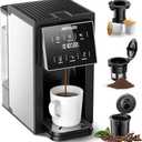 AIRMSEN Grind & Brew Coffee Maker with Built-in Grinder (2026 Model) Single Serve, Compatible with K-Cup Pods & Ground, 1000W Fast 6-14oz Brewer, Descaling Alert, 50oz Removable Tank，Large