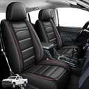 IKABEVEM Seat Covers Fit for Chevy Chevrolet Colorado : 2015-2022 Crew Cab Z71 LT ZR2 Work Truck Full Set Pickup Faux Leather Car Seat Covers (5 Seats,Redline)
