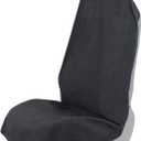 Towel Car Seat Covers - Super Absorbent Front Seat Protectors for Gym, Pets & Travel | Quick-Dry Towel Fabric | Universal Non-Slip Fit for Sedan, SUV, Truck (1 Pack Black)