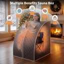 Portable Personal Steam Sauna Spa for Relaxation at Home, 60 Minute Timer, 1000 W Steam Generator, Chair Included (Grey)
